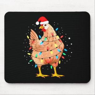 Chicken Christmas Lights Farm Animal Funny Xmas Me Mouse Pad