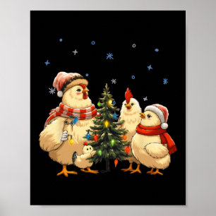 Chicken Christmas Lights Farm Animal Funny Xmas Me Poster