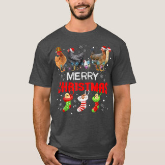 Chicken Christmas Lights Merry Xmas Chicken Cute C T-Shirt