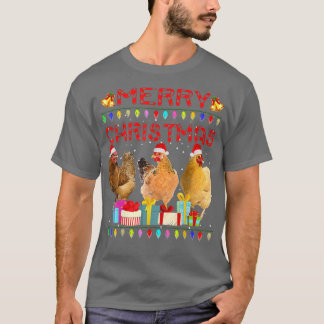 Chicken Christmas Lights Merry Xmas Chicken Funny  T-Shirt