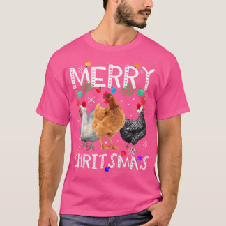 Chicken Christmas Lights Merry Xmas Chicken  T-Shirt
