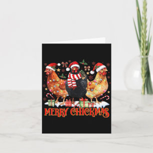 Chicken Christmas Merry Chickmas Santa Claus Hat F Card