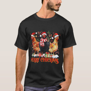 Chicken Christmas Merry Chickmas Santa Claus Hat F T-Shirt