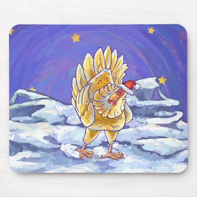 Chicken Christmas Mouse Pad (Front)