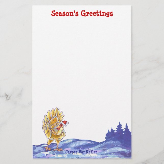 Chicken Christmas Stationery (Front)