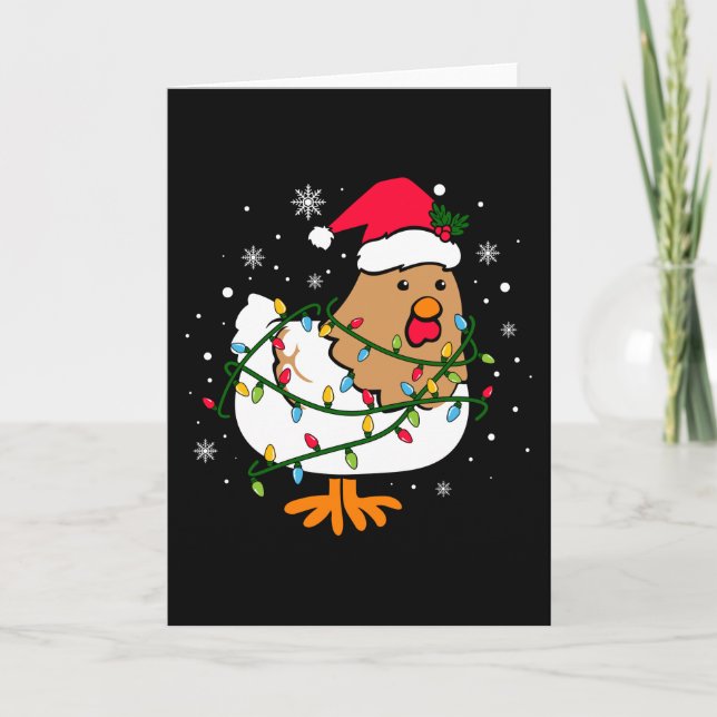 Chicken Christmas Tree, Chicken Lover Christmas Card (Front)