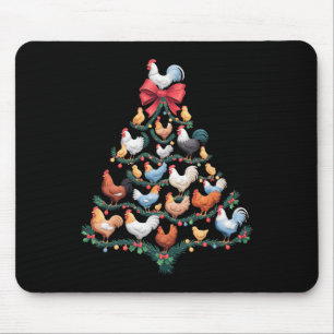 Chicken Christmas Tree Farm Animal Holiday Decor  Mouse Pad