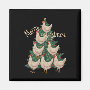 Chicken Christmas Tree Funny Chickens Xmas Tree Magnet