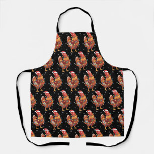 Chicken Christmas Tree Lights Farm Animal Santa Apron
