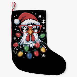 Chicken Christmas Tree Lights Farm Animal Santa Small Christmas Stocking