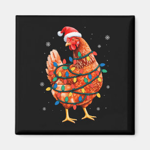 Chicken Christmas Tree Lights Farm Animal Santa Xm Magnet