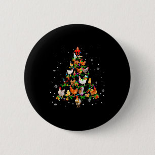 Chicken Christmas Tree Ornament Decor Xmas  6 Cm Round Badge