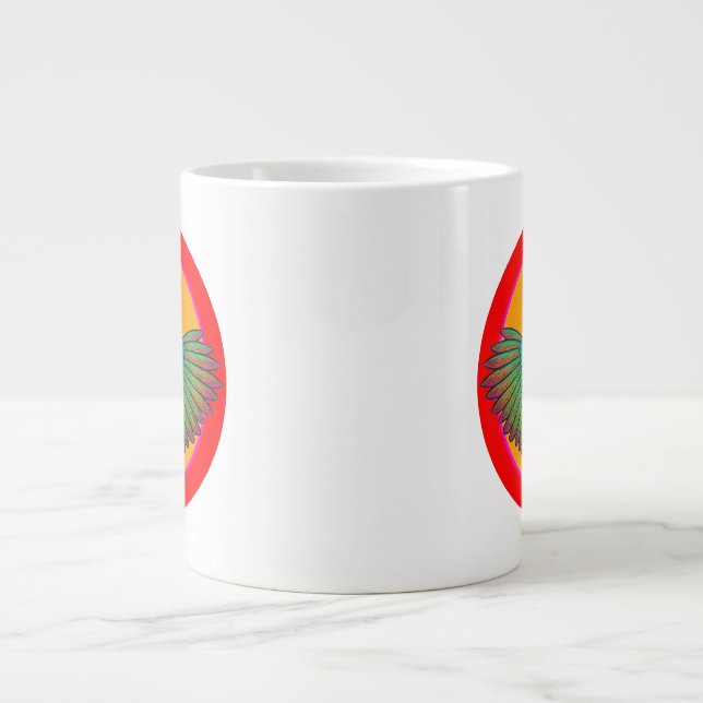 Chicken circle design large coffee mug (Front)