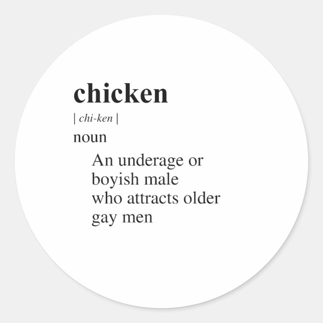 CHICKEN CLASSIC ROUND STICKER (Front)