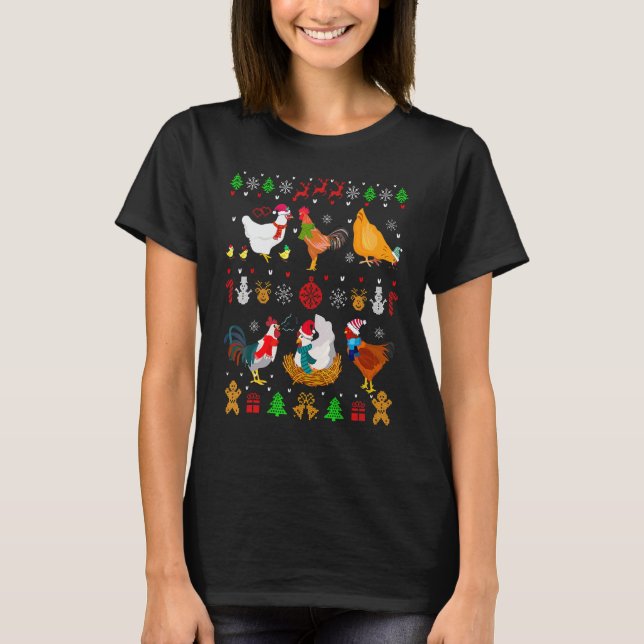 Chicken Collection Christmas Sweater Santa Chicken (Front)