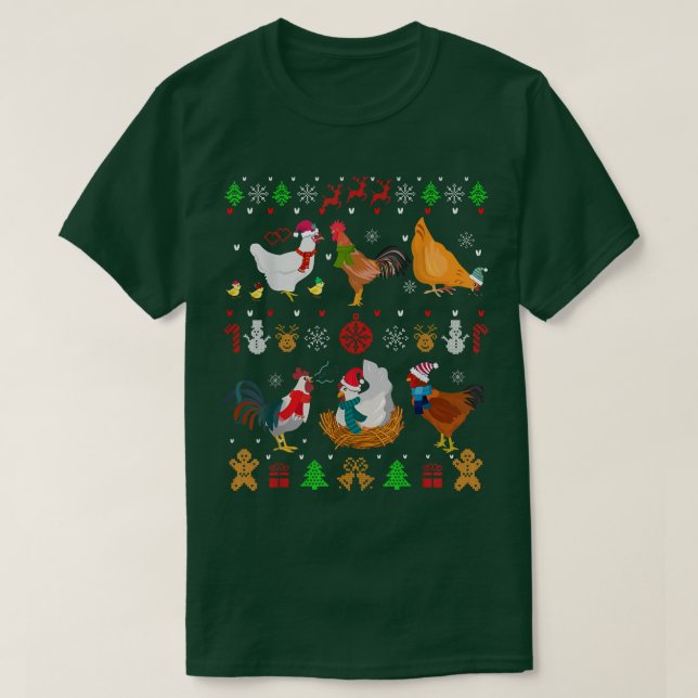 Chicken Collection Christmas Sweater Santa Chicken (Design Front)