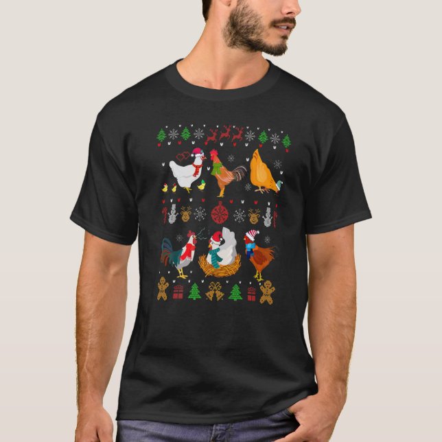 Chicken Collection Christmas Sweater Santa Chicken (Front)