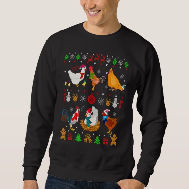 Chicken Collection Christmas Sweater Santa Chicken (Front)