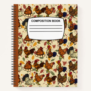 Chicken composition Notebook spiral wide ruled