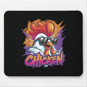 Chicken Cool Funny Hipster Sungles Rooster Mouse Pad