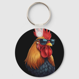 Chicken Coop Boss Rooster With Shades Key Ring