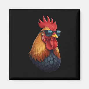 Chicken Coop Boss Rooster With Shades Magnet