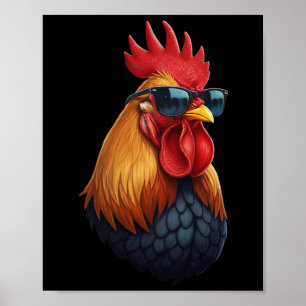 Chicken Coop Boss Rooster With Shades Poster