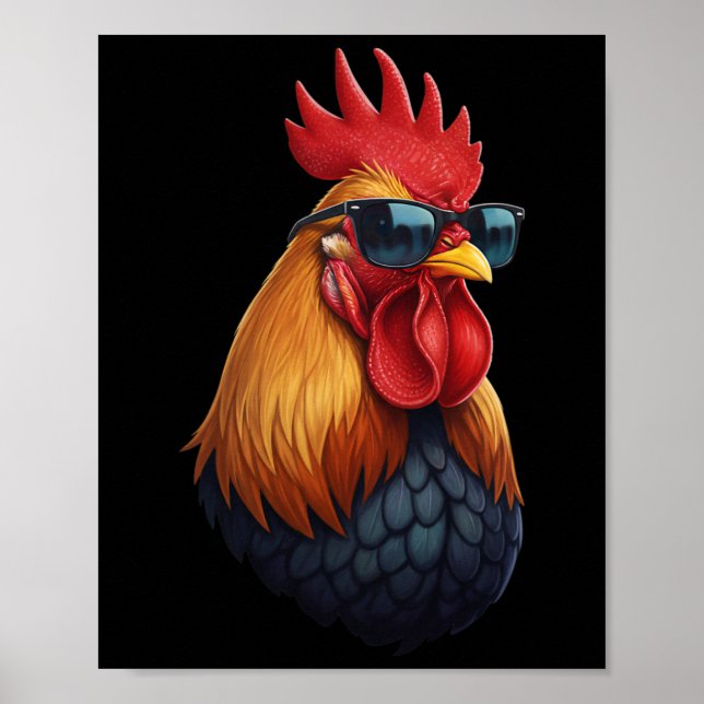 Chicken Coop Boss Rooster With Shades  Poster (Front)