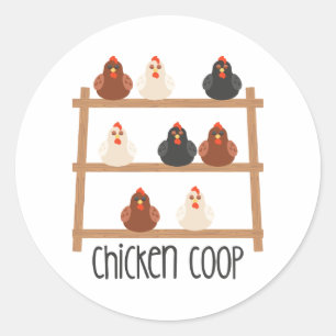 Chicken Coop Classic Round Sticker
