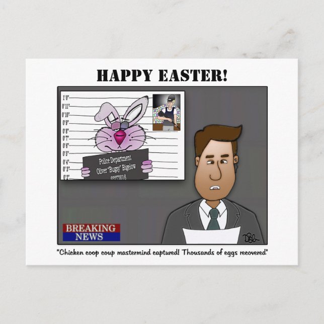 Chicken Coop Coup Easter Holiday Postcard (Front)