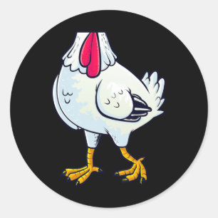 Chicken Costume Body Funny Farm Animal Farming Hal Classic Round Sticker