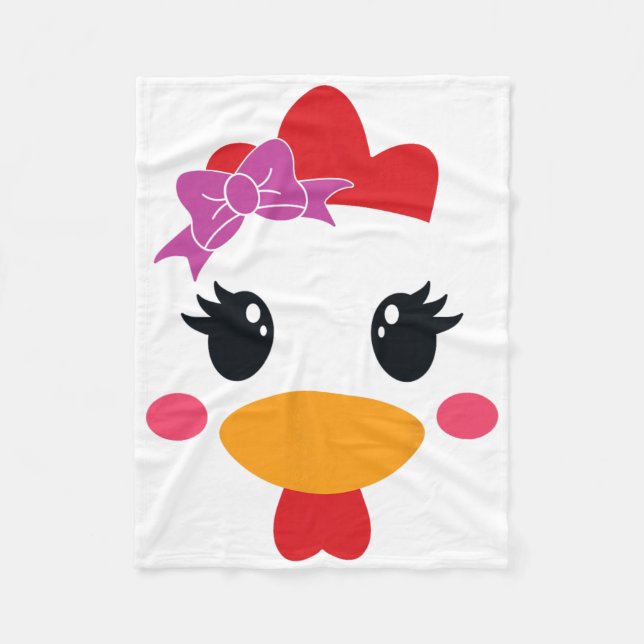 Chicken Costume Halloween Chicken Face Rooster Fun Fleece Blanket (Front)