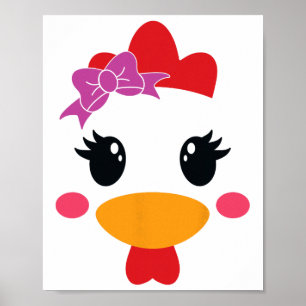 Chicken Costume Halloween Chicken Face Rooster Fun Poster