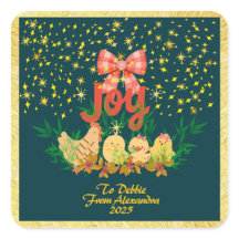 Chicken country Christmas sticker