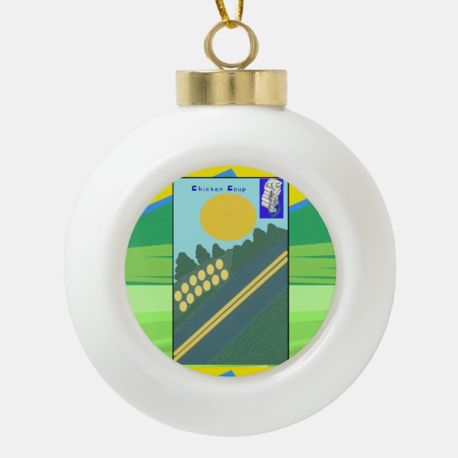 Chicken Coup Snowflake Framed Ornament (Front)