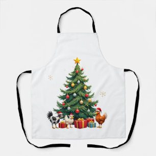 Chicken Cow Goat Horse Farm Animal Farmer Christma Apron