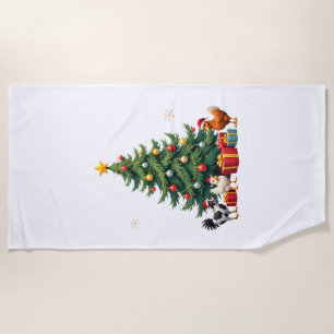 Chicken Cow Goat Horse Farm Animal Farmer Christma Beach Towel