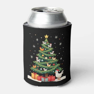 Chicken Cow Goat Horse Farm Animal Farmer Christma Can Cooler