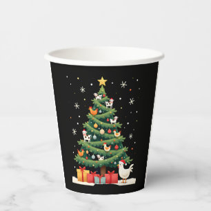 Chicken Cow Goat Horse Farm Animal Farmer Christma Paper Cups