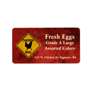 Chicken Crossing Egg Label