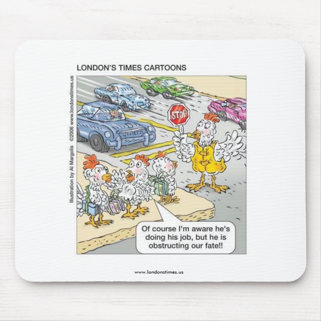 Chicken Crossing Road Funny Mouse Pad (Front)