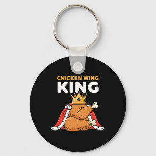 Chicken Crowned Chicken Wing King Key Ring