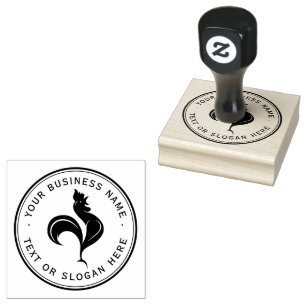 chicken Custom Business Logo Large Rubber Stamp