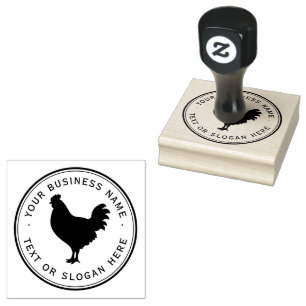 chicken Custom Business Logo Large Rubber Stamp
