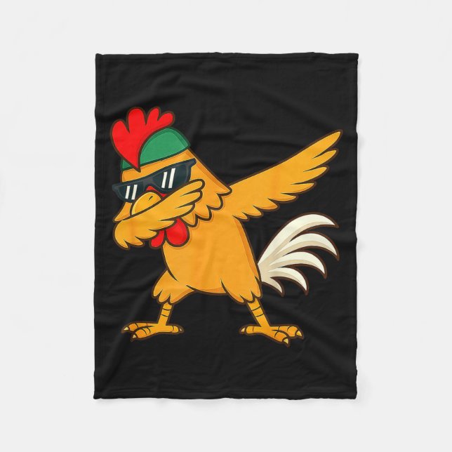Chicken Dab Meme Animal Dance Funny For Men Women  Fleece Blanket (Front)