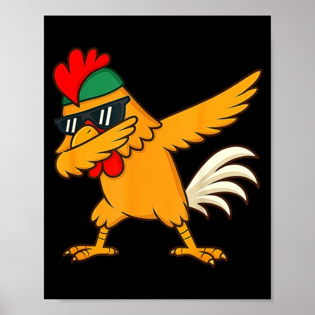 Chicken Dab Meme Animal Dance Funny For Men Women  Poster (Front)