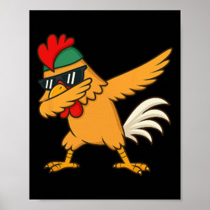 Chicken Dab Meme Animal Dance Funny Gifts For Men  Poster