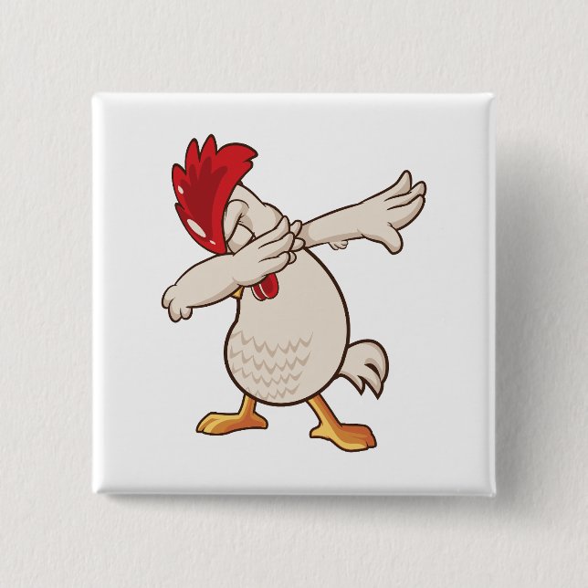 Chicken Dabbing Farmer Dab Dance 15 Cm Square Badge (Front)