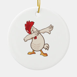 Chicken Dabbing Farmer Dab Dance Ceramic Tree Decoration