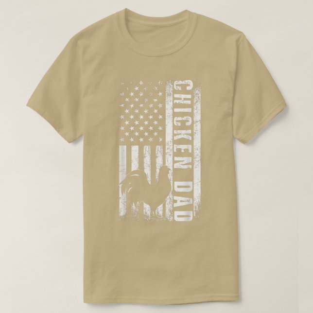 Chicken DAD American Flag Poultry Farmer Dad Fathe T-Shirt (Design Front)
